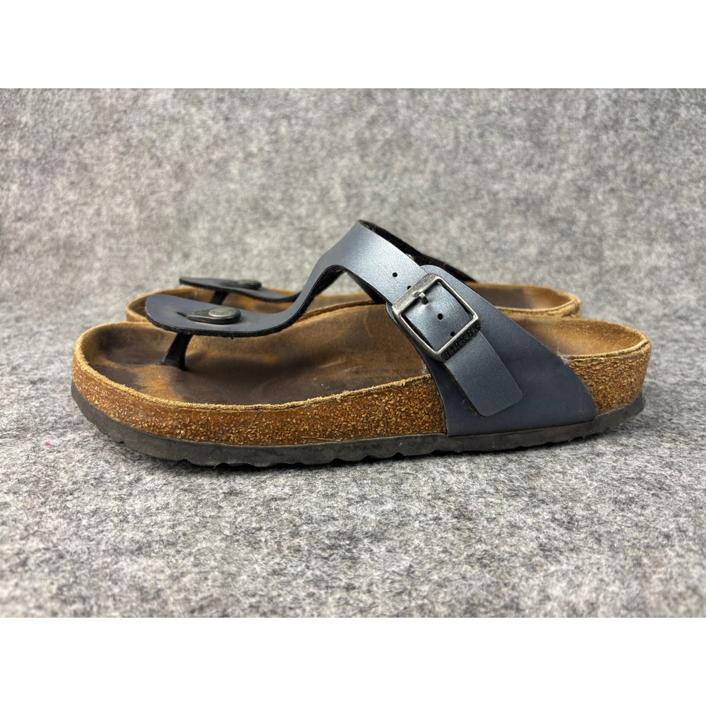 Birkenstock Gizeh Sandals Women 9.5 Navy Blue Thong Comfort Buckle 623235 4
